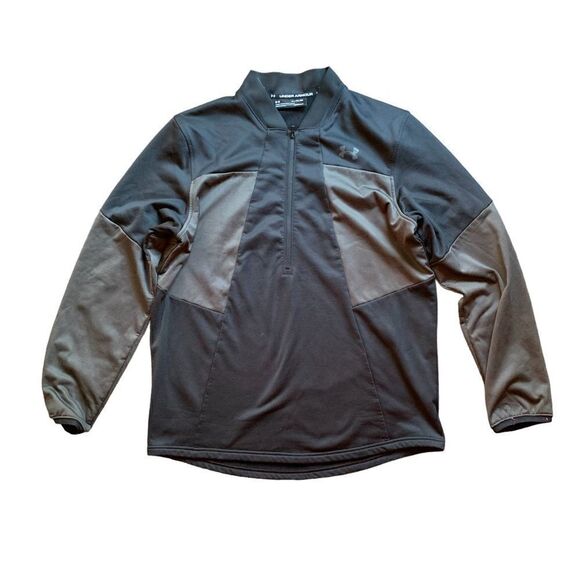 Under Armour Cold Gear Loose Fit 1/2 Zip Pullover Gray Black Sz XL - Picture 8 of 8